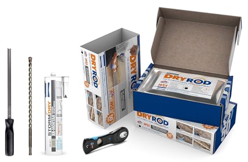 Dryrod Kit Anti Remontées Capillaires 12 m – Tiges Hydrofuges + Barrière d’Étanchéité Murale – Protection 20 Ans Anti-Humidité