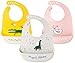 Set di 3 Bavaglino Neonato Silicone con Tasca Impermeabili Bavaglini Pappa Svezzamento 8-24 Mesi