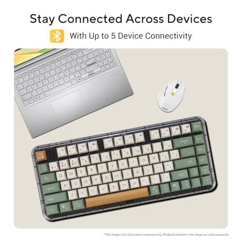 Image of ASUS Jelly75 Keyboard KD201, Wireless Mechanical Keyboard, Hot-Swappable Switches, Gasket Mount, Backlit, 5-Device Support, USB Type-C Rechargeable Battery,Compatible with Windows /MacOS, Orange Meadow