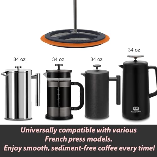 Portableand French Press Replacement Mesh Filters With Silicone Ring Stainless Steel French Press Screen For 1000 Ml thumb #3