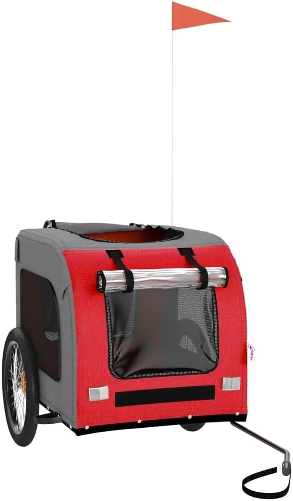 Pet Bike Trailer for Dogs, Foldable Bicycle Pet Stroller with Water-Resistant Oxford Fabric, Durable Iron Frame, 99 lbs Capacity for Outdoor Riding