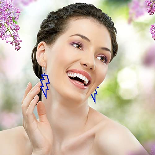 Punk 80s 90s Neon Earrings for Women Lightning Bolt Jewelry Retro Neon Earring Dangle Costume 80's Party Accessories3