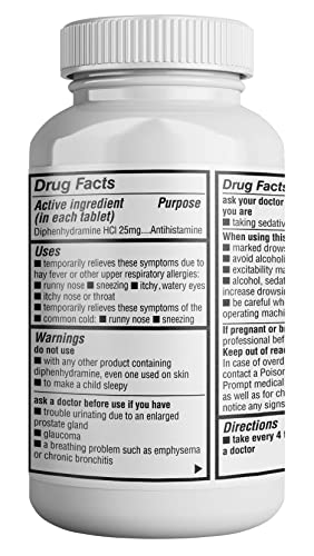 Healthlife® Allergy Relief, Medicine Diphenhydramine Hcl Caplets, 25 Mg (Pink) | (600 Count) | Children And Adults | Relieves Sneezing, Runny Nose, Hay Fever Symptoms, Itchy Eyes And Throat #TOP1