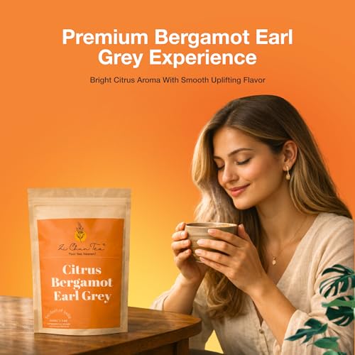 Image of Zi Chun Tea | Bergamot Earl Grey Tea Loose Leaf | Made with Extra Whole Bergamot Pieces (Not Oil), Premium Assam Black Tea, Bold Citrus Flavor, Non-GMO, No Artificial Ingredients | 8.8 oz
