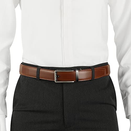 Image of Lavemi Men's Real Leather Ratchet Dress Belt with Automatic Buckle,Elegant Gift Box