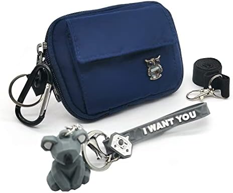 EDC Coin Pouch for Men with Koala Keychain Hooks Waterproof Nylon Zipper Wallet with Velcro Pocket Owl Pin For Boy