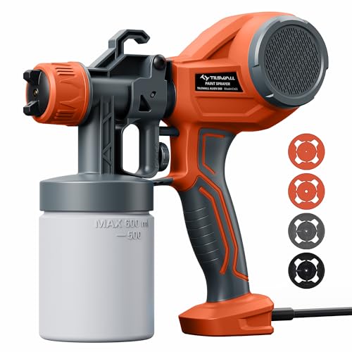 Tilswall Paint Sprayer HVLP Electric Spray Paint Gun Lightweight with 4 Nozzles & 3 Spray Patterns, 100 DIN-s, Ideal Paint Sprayer for Furniture, Fences, Walls, Cabinets, DIY