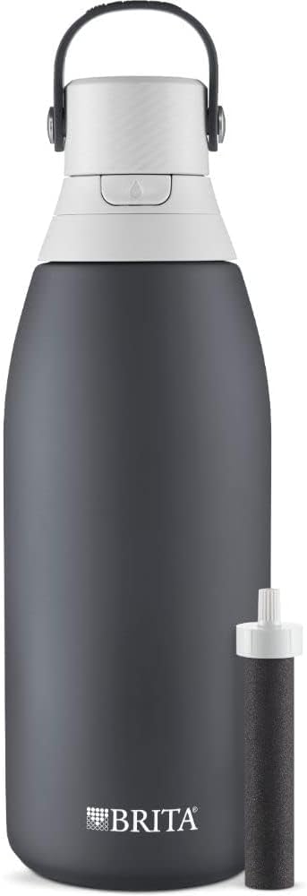 Stainless Steel Water Filter Bottle, 32 oz, Carbon