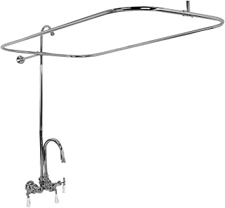Vintage Shower Unit for Acrylic Tubs - Brass Tubing, Code Spout - Bathroom Upgrade - 24x48 Inch