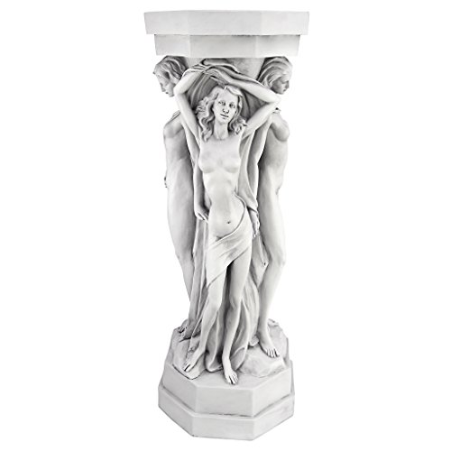 Design Toscano Ng32459 Column Of Maenads Display Pedestal Sculpture, Antique Stone #TOP1