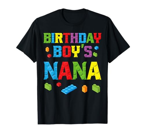 Master Builder Birthday Boy's Nana Building Bricks Blocks Camiseta