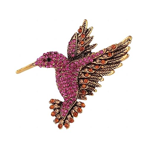 Image of Hummingbird Gift for Women Girl Hummingbird Brooch Rhinestone Animal Pin Corsage Lapel Backpack Pin Christmas Anniversary Decorative Accessory Jewelry
