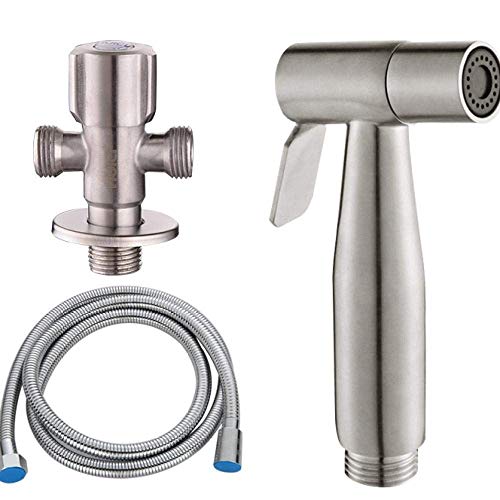 Cabezal rociador de agua para ducha de baño con manguera de bidé de acero 304