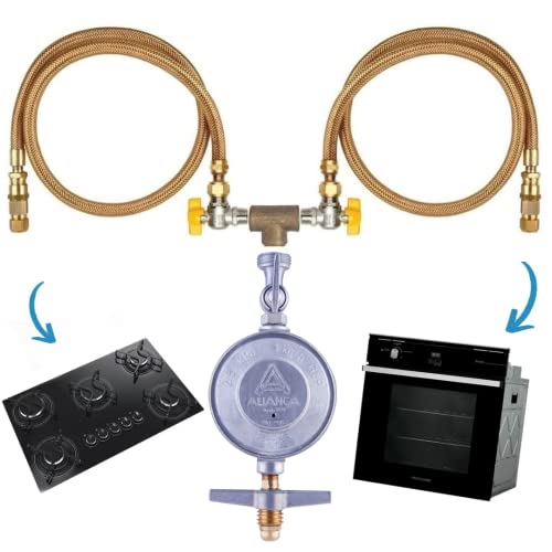 Kit Duplo Instalação Gás Glp Botijão Cooktop Forno NBR 14177 Tamanho: 1,50 Metro