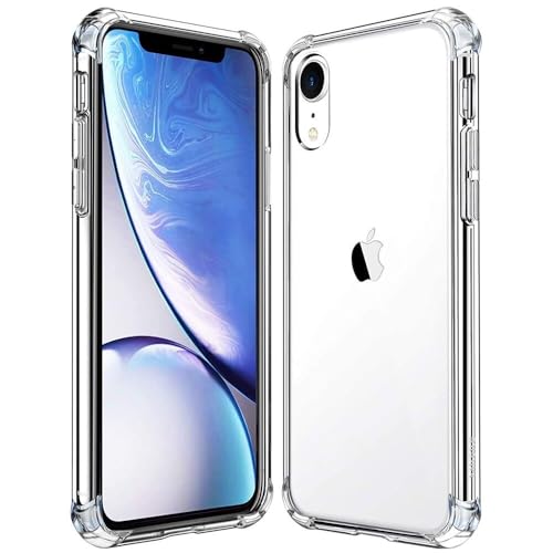 Hually Coque pour iPhone XR,Premium Antichoc, Anti-Rayures étui de Protection pour iPhone XR, Ultra Slim iPhone XR Cover with Shockproof Corners and Hard Back [Transparente]