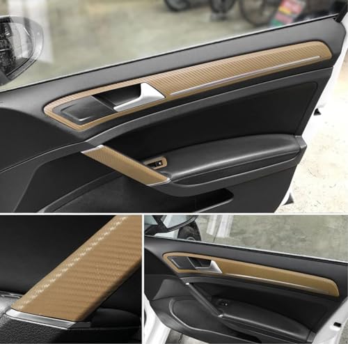 Image of WALLMATE Carbon & Matellic Wrap Sheet Roll Film Sticker Decal Waterproof Car Styling Wrap Auto Vehicle Accessories (24x120 Inch, 3D Gold Carbon)