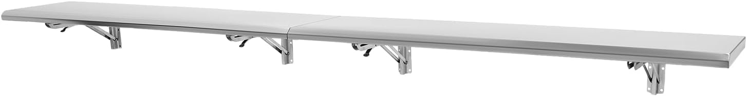 Food Truck Shelf, 96" x12” Stainless Steel Drop Down Foldable Food Cart Concession Window Serving Shelf, Wire Drawing Surface (96" x12”)
