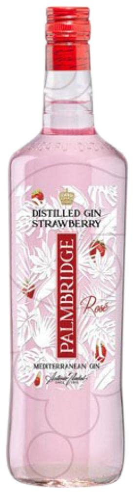 3 × Ginebra Gin Palmbridge Strawberry (Caja de 3 Botellas de 1 L)