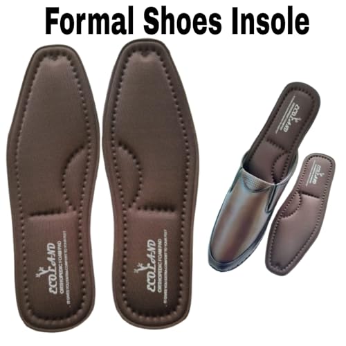 Image of Memory Foam Shoe Insoles Comfortable Insoles Supports Heel & Arch Absorbs Foot Sweat & Moisture Ultra Soft Cushioned Lightweight Durable Washable Pads for Men FORMAL SHOES INSOLE Black (1 Pair)