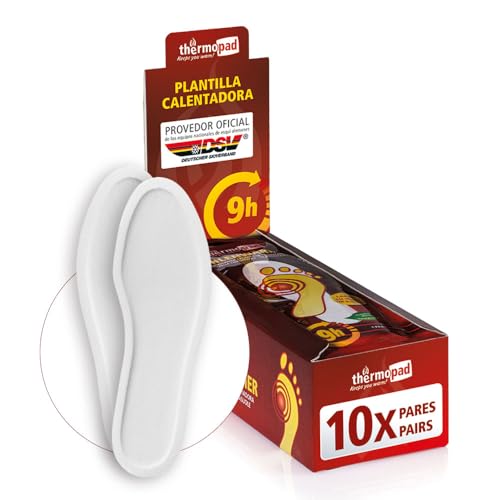 THERMOPAD Plantillas calentadora L (40-41) - 10 Pares - Calor Natural hasta 8 Horas - para Todos los Zapatos - Activado por Aire inmediatamente