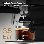 3.5Bar Espreeso Machine 4-Cup Compact Coffee Maker 800W Black - Image 5