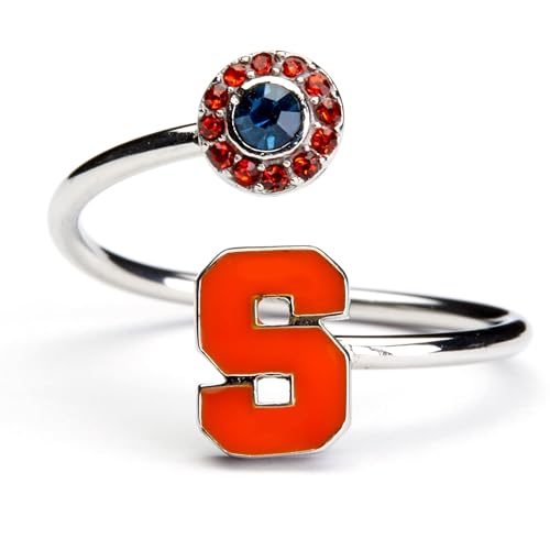 Stone Armory Syracuse Jewelry and Syracuse University Gifts - Syracuse Orange Ring with Crystals - Hypoallergenic and Adjustable Sizes 5-12 - Syracuse University Apparel for Women