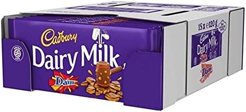 Cadbury Dairy Milk with Daim Chocolate Bar 120g - Box of 15