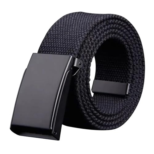 Men's Belt Fashion New Unisex Trousers Belt Women's Belt Canvas Belt(Black)