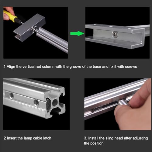 Suporte de lâmpada para répteis ajustável, liga de alumínio, suporte de lâmpada suspensa para tanque