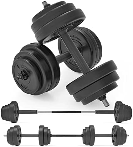 Body Revolution Adjustable Dumbbells Set – 10-50 Kg Home Gym Dumbbell and Barbell Weights Set for Fitness and Strength Training