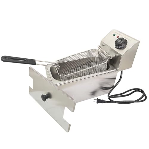 4L Benchtop Electric Deep Fryer 60°C-200°C Adjustable Temperature Control with Removable Oil Filter Basket Easy Clean 1500W Commercial Household Fryer Cookware (Fryer)