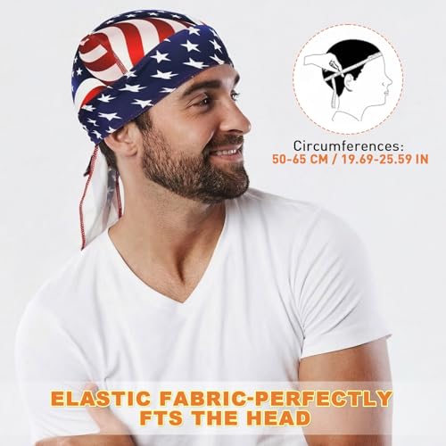 Image of YANIKY Bandanas Skull Caps for Men, Women Skull Cap Helmet Liner Cycling Hat Durags Motorcycle Bandana Sweat Wicking Do Rag