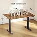 Claiks Electric Standing Desk, Adjustable Height Stand up Desk, 24x48 Inches Sit Stand Home Office Desk with Splice Board, Black Frame/Rustic Brown Top