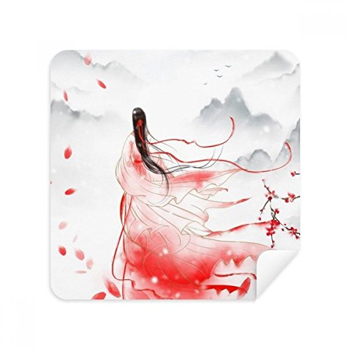 Nettoyeur écran smartphone et lunettes style chinois aquarelle en daim