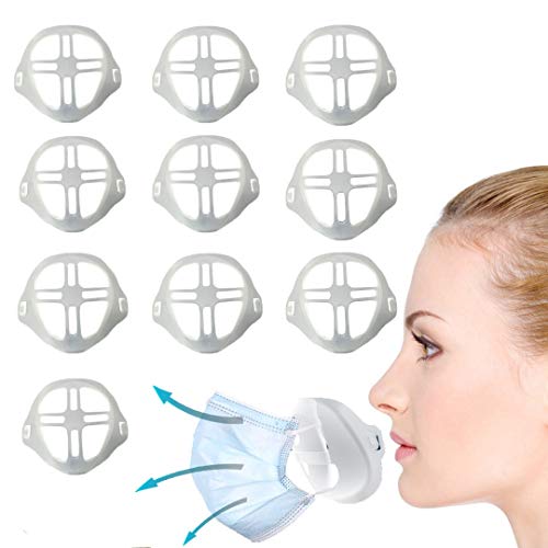 Dobiyar [New 2020] 10PCS 3D Face Mask Bracket for Comfortable Breathing, Internal Support Frame Protect Lipstick, Silicone Stand Suitable for Adults and Children, Washable Reusable
