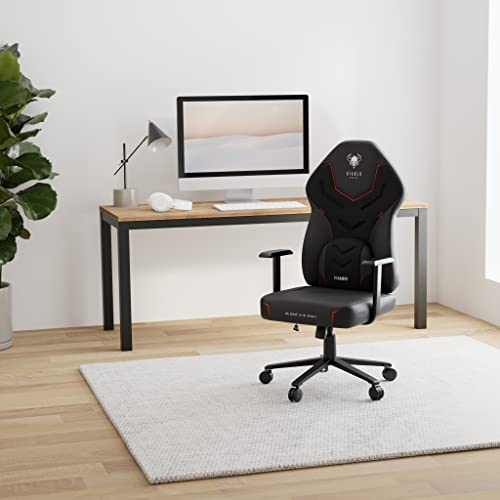 DIABLO X-Gamer 2.0 Sedia Gaming Gamer da Ufficio Design Ergonomico Cuscino Lombare Rivestimento in Tessuto Braccioli Confortevoli (Nero) - Immagine 1