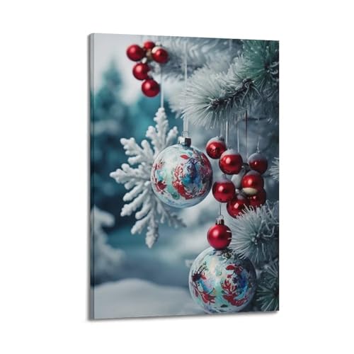 Affiches de saison JIDUHON en toile 40x60cm avec cadre déco Noël