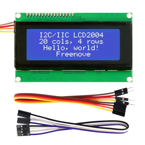 Freenove I2C IIC LCD 2004 Module, TWI Serial 20x4 Display, Compatible with Arduino Raspberry Pi Pico ESP32 ESP8266