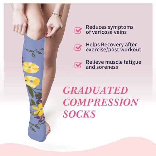 Image of Sooverki Compression Socks for Women & Men 6 Pairs is Best Supportive Knee High Stockings for Circulation, Travel, Nurses