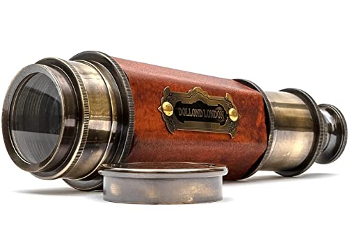 Vintage Ship 20 Inches Hexagonal Taper Brass Telescope Powerful 20x Clear Vision Lens for Marine Sailor - Easy to Use, Trekking “Coronation of Elizabeth II” Maritime Designer Nautical Replica