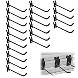 Teron 20 Stück (20cm) Schwarzer Pegboard-Haken für Lamellenwand, Heavy Duty Regalhalterungen Hängehaken für Werkzeug-Display Garage Einzelhandelsgeschäft