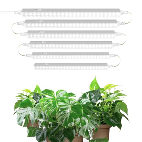 Barrina T5 1FT Grow Lights for Indoor Plants, 5000K White Full Spectrum Indoor Plant Lamp, 30W(6 x 5W) Linkable LED Grow Light Strip with Switch, Plug and Play, 6 Packs