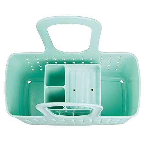 Idesign Plastic Divided Shower Caddy Tote, College Essential For Dorm Room, Communal And Shared Bathroom, The Orbz Collection - 11.75" X 6" X 12", Mint Green #TOP5