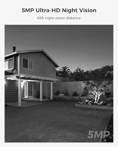 Image of [10CH Expandable] Hiseeu Wireless Security Camera System with 10in LCD 4K Monitor, 4Pcs 5MP Outdoor Indoor Cameras with One-Way Audio, Waterproof, Motion Detect, 1TB HDD /Cloud Storage, Work with Alexa
