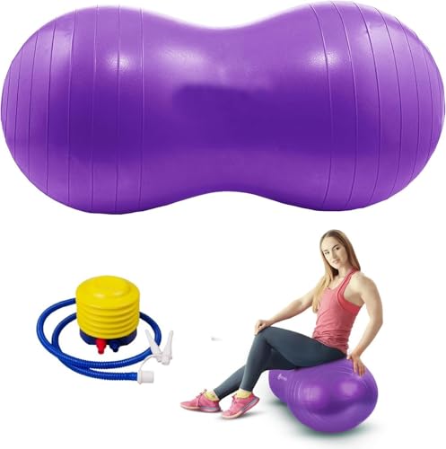 Image of Peanut Ball,Exercise Yoga Pregnancy Ball,Peanut Stability for Kids Therapy,Labor Birthing,Core Strength Training with Pump