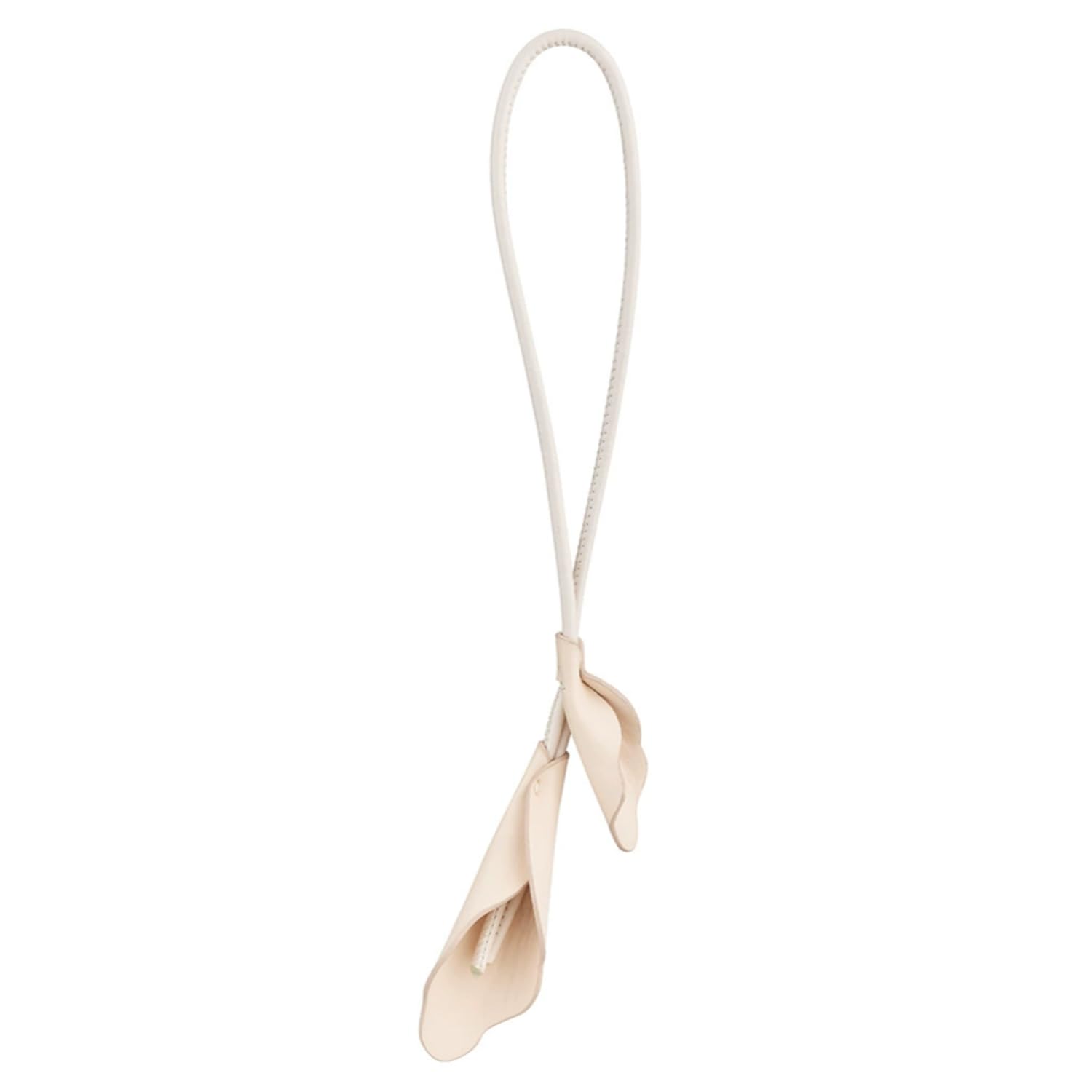 Zdhc Women's Off-White Fashionable Leather Calla Lily Flower Bag Pendant Charm Keyring Keychain For Purse Handbag Decor