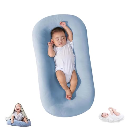 Image of oliwex Baby Lounger,Baby Lounger 0-24 Months,Baby Lounger Pillow for Newborn,Lounger for Baby,Baby Sleep Lounger Newborn (Clear Sky Blue)