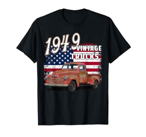 1949 49 Truck Classic Car 1940s VINTAGE American Flag T-Shirt