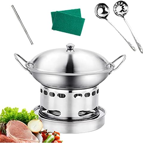 Cugzue Spirituskocher Für Innenräume 2 Flammig, Tragbare Rostfreier Stahl Campingkocher Spirituskocher, Kein Strombedarf Geeignet Für Indoor Und Camping Cover