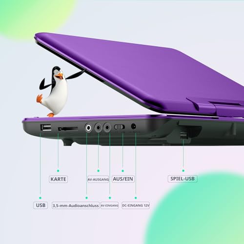 Yoton 12,5\ Tragbarer DVD-Player Mit 10,5\ HD-Schwenkbildschirm Für Das Auto, Mit Autoladegerät, Memory-Playback-Funktion, Unterstützt 4-6 Stunden Wiedergabe [Blu-ray Nicht Unterstützt]